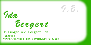 ida bergert business card